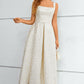 Ivory Lace-Up Back A-Line Prom Dress